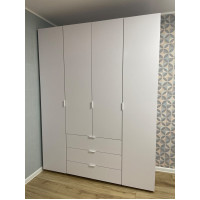 Kleiderschrank Doros Gelar mit Drehtüren Weiß 4 Türen 155x49,5x203,4 (80397642)