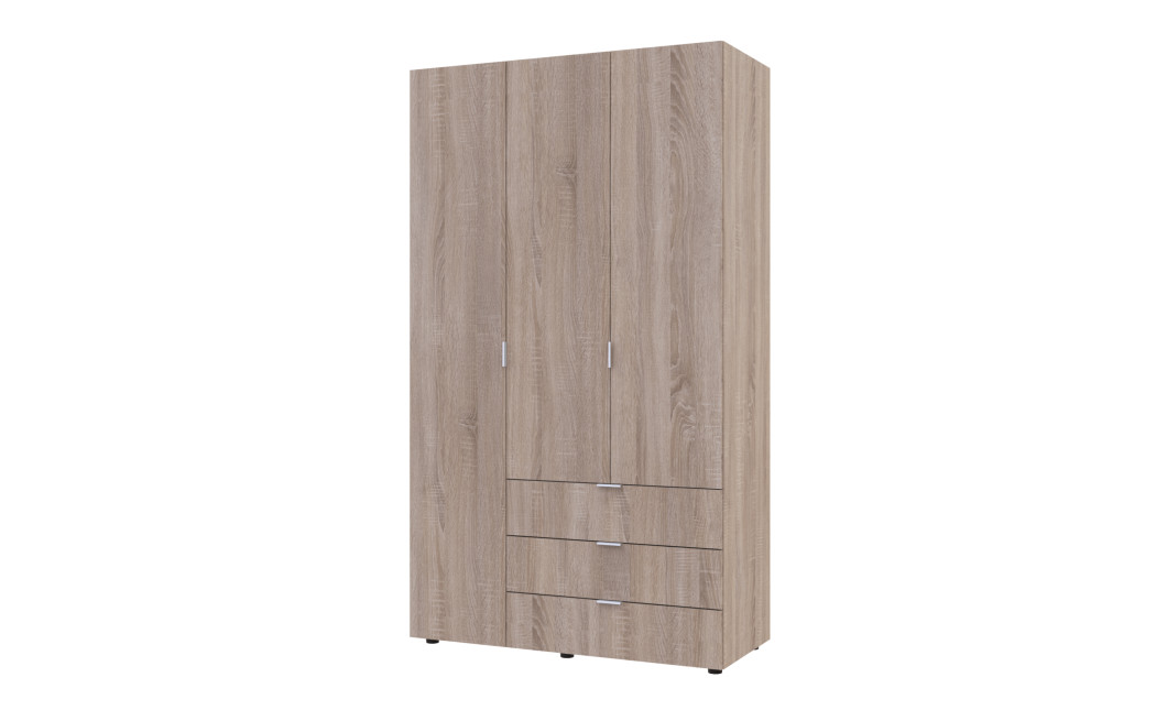 Kleiderschrank Doros Gelar mit Drehtüren Sonoma Eiche 3 Türen 116,2x49,5x203,4 (80397559)