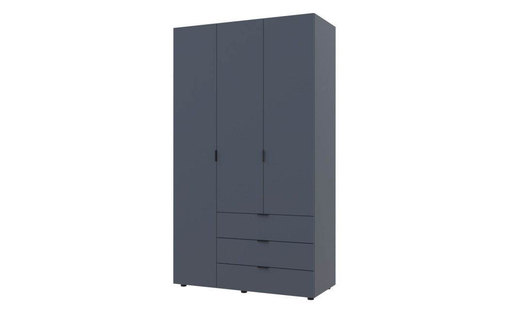 Kleiderschrank Doros Gelar mit Drehtüren Graphitgrau 3 Türen 116,2x49,5x203,4 (80737074)