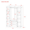 Kleiderschrank Doros Gelar mit Drehtüren Kaschmir 4 Türen 155x49,5x203,4 (80737634)