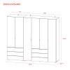 Kleiderschrank Doros Gelar Set Weiß 2+4 Türen 232,5x49,5x203,4 (42002124)