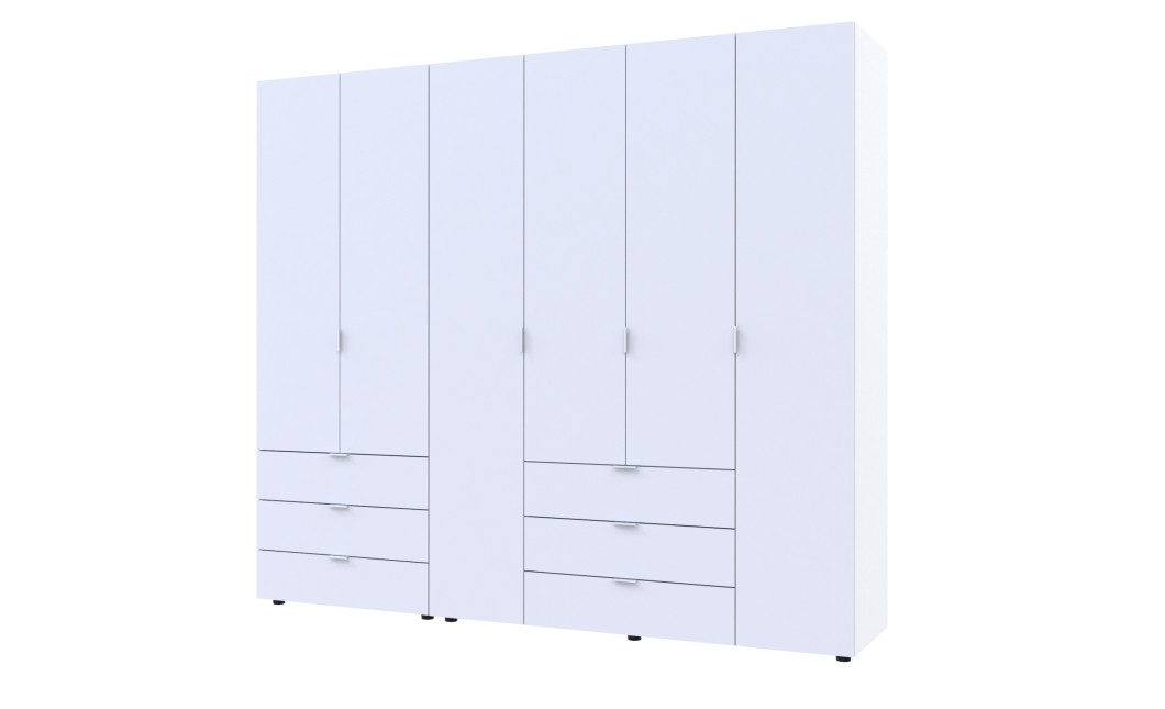 Kleiderschrank Doros Gelar Set Weiß 2+4 Türen 232,5x49,5x203,4 (42002124)