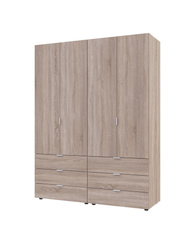 Kleiderschrank Doros Gelar Set mit Drehtüren Sonoma Eiche 2+2 Türen 155x49,5x203,4 (42002123)