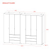 Kleiderschrank Doros Gelar Set mit Drehtüren Sonoma Eiche 3+4 Türen 271,2x49,5x203,4 (42002127)