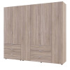 Kleiderschrank Doros Gelar Set mit Drehtüren Sonoma Eiche 2+4 Türen 232,5x49,5x203,4 (42002118)