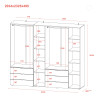 Kleiderschrank Doros Gelar Set mit Drehtüren Graphitgrau 2+4 Türen 232,5x49,5x203,4 (42002133)