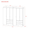 Kleiderschrank Doros Gelar Set mit Drehtüren Graphitgrau 3+3 Türen 232,4x49,5x203,4 (42002126)
