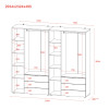 Kleiderschrank Doros Gelar Set mit Drehtüren Graphitgrau 3+3 Türen 232,4x49,5x203,4 (42002126)