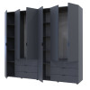Kleiderschrank Doros Gelar Set mit Drehtüren Graphitgrau 3+3 Türen 232,4x49,5x203,4 (42002126)