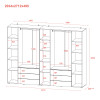 Kleiderschrank Doros Gelar Set mit Drehtüren Graphitgrau 3+4 Türen 271,2x49,5x203,4 (42002128)