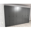 Kleiderschrank Doros Gelar Set mit Drehtüren Graphitgrau 4+4 Türen 310x49,5x203,4 (42002130)