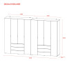 Kleiderschrank Doros Gelar Set mit Drehtüren Graphitgrau 4+4 Türen 310x49,5x203,4 (42002130)