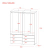 Kleiderschrank Doros Gelar Set mit Drehtüren Kaschmir 2+2 Türen 155x49,5x203,4 (80737637)