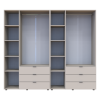 Kleiderschrank Doros Gelar Set mit Drehtüren Kaschmir 3+3 Türen 232,4x49,5x203,4 (80737640)