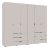 Kleiderschrank Doros Gelar Set mit Drehtüren Kaschmir 3+3 Türen 232,4x49,5x203,4 (80737640)
