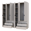 Kleiderschrank Doros Gelar Set mit Drehtüren Kaschmir 3+3 Türen 232,4x49,5x203,4 (80737640)