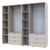 Kleiderschrank Doros Gelar Set mit Drehtüren Kaschmir 3+3 Türen 232,4x49,5x203,4 (80737640)