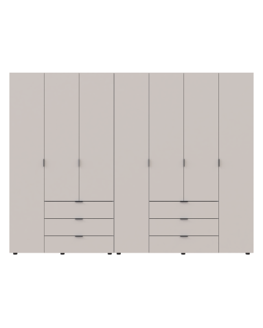 Kleiderschrank Doros Gelar Set mit Drehtüren Kaschmir 3+4 Türen 271,2x49,5x203,4 (80737641)