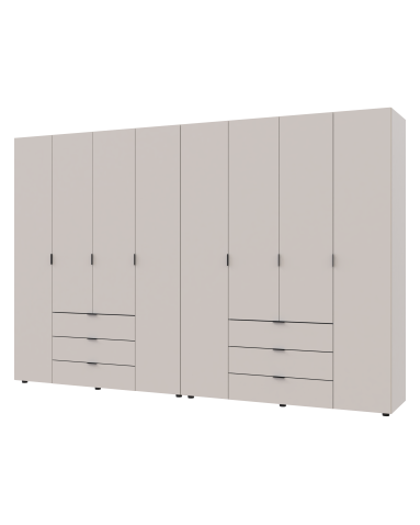 Kleiderschrank Doros Gelar Set mit Drehtüren Kaschmir 4+4 Türen 310x49,5x203,4 (80737642)