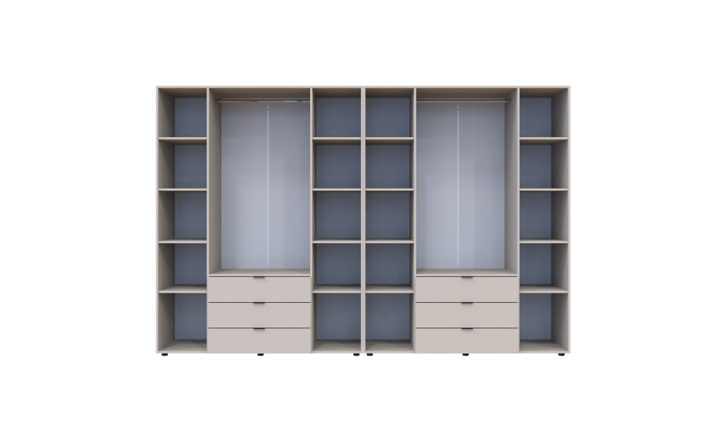 Kleiderschrank Doros Gelar Set mit Drehtüren Kaschmir 4+4 Türen 310x49,5x203,4 (80737642)