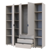 Kleiderschrank Doros Gelar Kaschmir 3 Türen mit 2 offenen Regalböden 192,6x49,5x203,4 (80737646)