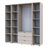 Kleiderschrank Doros Gelar Kaschmir 3 Türen mit 2 offenen Regalböden 192,6x49,5x203,4 (80737646)