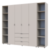Kleiderschrank Doros Gelar Kaschmir 4 Türen mit 2 offenen Regalböden 231,4x49,5x203,4 (80737648)