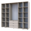 Kleiderschrank Doros Gelar Kaschmir 4 Türen mit 2 offenen Regalböden 231,4x49,5x203,4 (80737648)