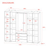 Kleiderschrank Doros Gelar Kaschmir 4 Türen mit 2 offenen Regalböden 231,4x49,5x203,4 (80737648)