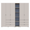 Kleiderschrank Doros Gelar Kaschmir 2+3 Türen mit offenem Regal 231,9x49,5x203,4 (80737650)