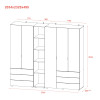 Kleiderschrank Doros Gelar Kaschmir 2+3 Türen mit offenem Regal 231,9x49,5x203,4 (80737650)