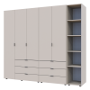 Kleiderschrank Doros Gelar Kaschmir 2+3 Türen mit offenem Regal 231,9x49,5x203,4 (80737650)