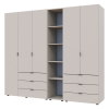 Kleiderschrank Doros Gelar Kaschmir 2+3 Türen mit offenem Regal 231,9x49,5x203,4 (80737650)