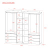 Kleiderschrank Doros Gelar Kaschmir 2+3 Türen mit offenem Regal 231,9x49,5x203,4 (80737650)