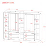 Kleiderschrank Doros Gelar Kaschmir 2+4 Türen mit offenem Regal 270,7x49,5x203,4 (80737651)