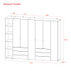 Kleiderschrank Doros Gelar Kaschmir 2+4 Türen mit offenem Regal 270,7x49,5x203,4 (80737651)