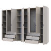 Kleiderschrank Doros Gelar Kaschmir 3+4 Türen mit offenem Regal 309,4x49,5x203,4 (80737653)