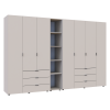 Kleiderschrank Doros Gelar Kaschmir 3+4 Türen mit offenem Regal 309,4x49,5x203,4 (80737653)