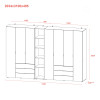 Kleiderschrank Doros Gelar Kaschmir 3+4 Türen mit offenem Regal 309,4x49,5x203,4 (80737653)