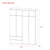 Kleiderschrank Doros Lukas mit Drehtüren Weiß 180x50x240 (80737069)