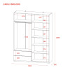 Kleiderschrank Doros Lukas mit Drehtüren Weiß 180x50x240 (80737069)
