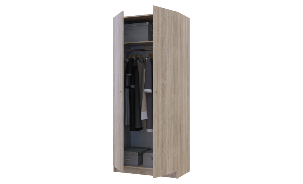Kleiderschrank Doros Promo Schiebetüren Sonoma Eiche 2 Türen 90x48x204 (40908024)