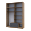 Kleiderschrank Doros Rondi mit Drehtüren mit Oberschrank Artisan Eiche / Graphitgrau 4 Türen 160x52x236 (80737828)