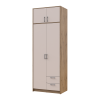 Kleiderschrank Doros Rondi Schiebetüren mit Oberschrank Artisan Eiche / Kaschmir 2 Türen 82x52x236 (80737809)