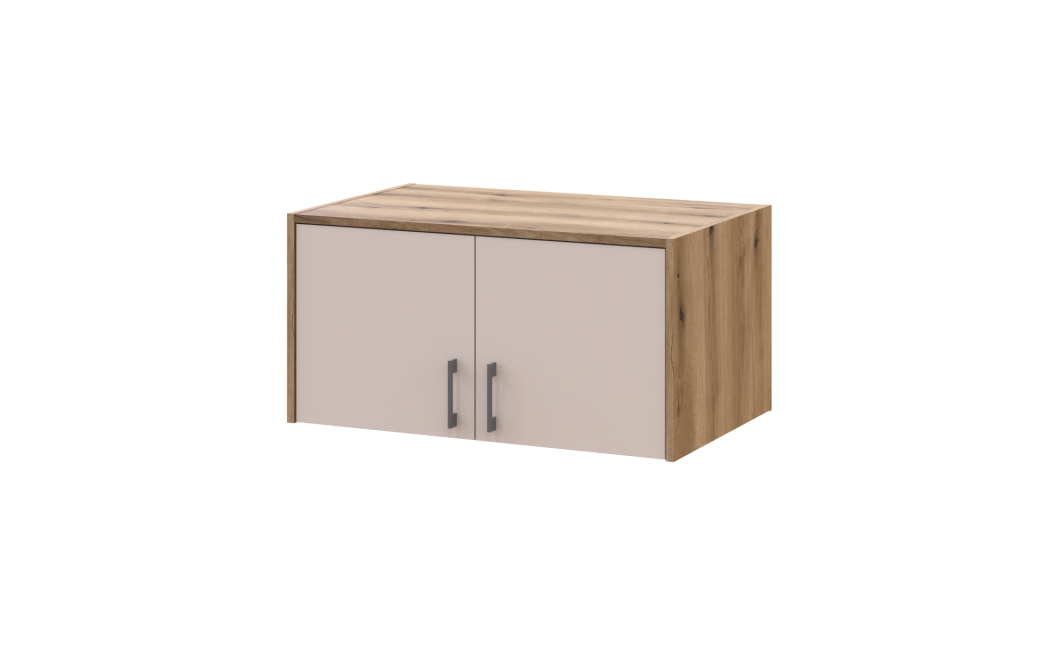 Kleiderschrank Doros Rondi Schiebetüren mit Oberschrank Artisan Eiche / Kaschmir 2 Türen 82x52x236 (80737809)