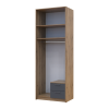 Kleiderschrank Doros Rondi mit Drehtüren mit Oberschrank und Spiegel Artisan Eiche / Graphitgrau 2 Türen 82x52x236 (80737810)