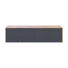 Kleiderschrank Doros Rondi mit Drehtüren und Spiegel Artisan Eiche / Graphitgrau 4 Türen 160x52x236 (80737830)