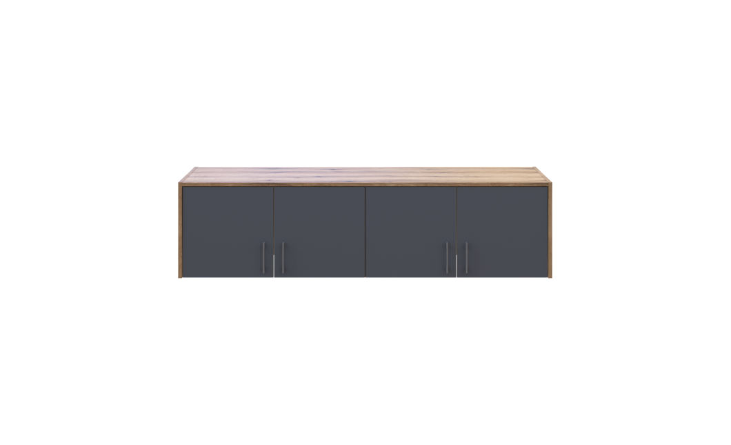 Kleiderschrank Doros Rondi mit Drehtüren und Spiegel Artisan Eiche / Graphitgrau 4 Türen 160x52x236 (80737830)