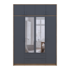 Kleiderschrank Doros Rondi mit Drehtüren und Spiegel Artisan Eiche / Graphitgrau 4 Türen 160x52x236 (80737830)