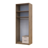 Kleiderschrank Doros Rondi mit Drehtüren und Spiegel Artisan Eiche / Kaschmir 2 Türen 82x52x236 (80737811)